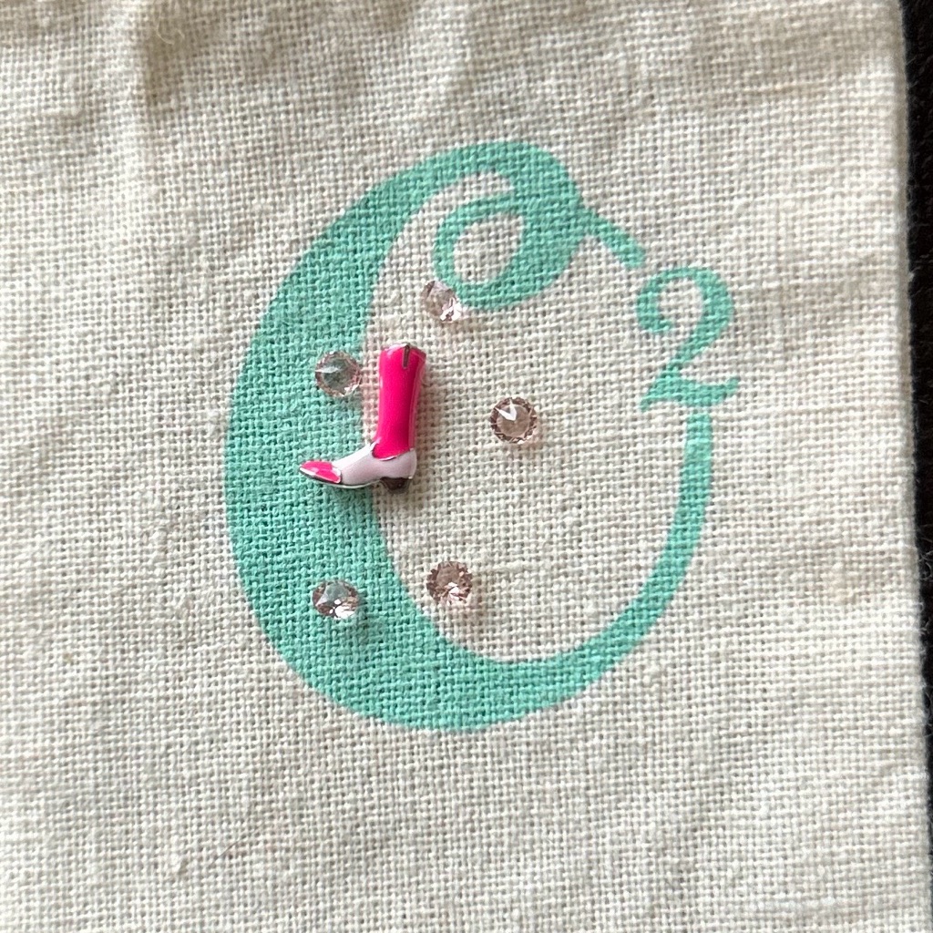 Origami Owl Fuchsia And Patel Pink Cowgirl Cowboy Boot Retired & Htf